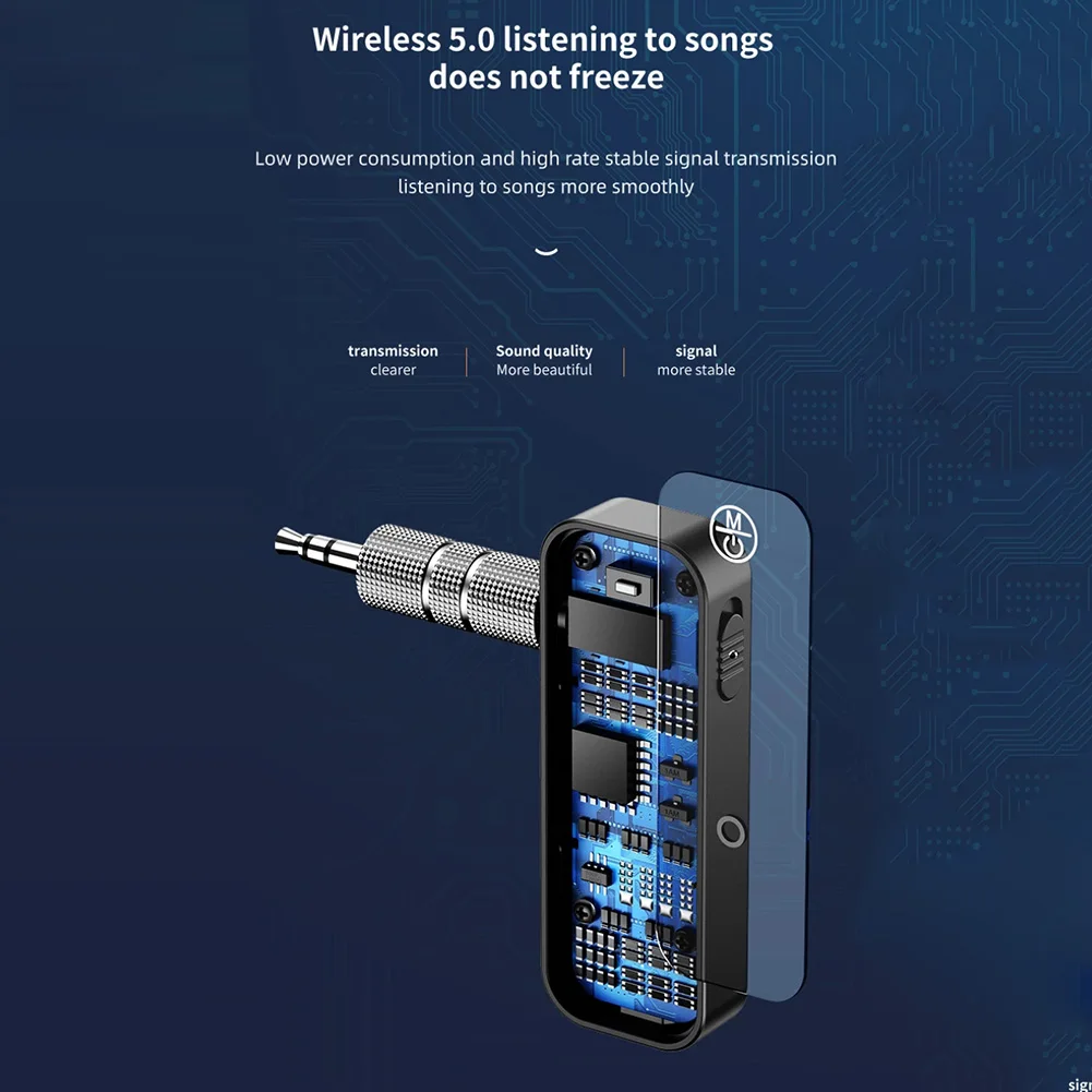 3.5mm AUX Wireless Music Dongle Adapter 3.5MM Interface 2 in 1 BT5.0 Audio Transmitter Receiver Portable | Электроника