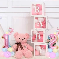 diy baby shower box filled ballon 0 9 a z letters box gender reveal one year old birthday party decor kids boygirl 1st birth