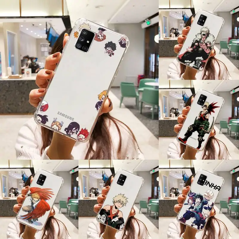 

Anime My Hero Academia Phone Case Transparent For Samsung A51 A50 A71 A70 A81 M60S Note S21 S 20 10 9 8 11 E Plus Ultra