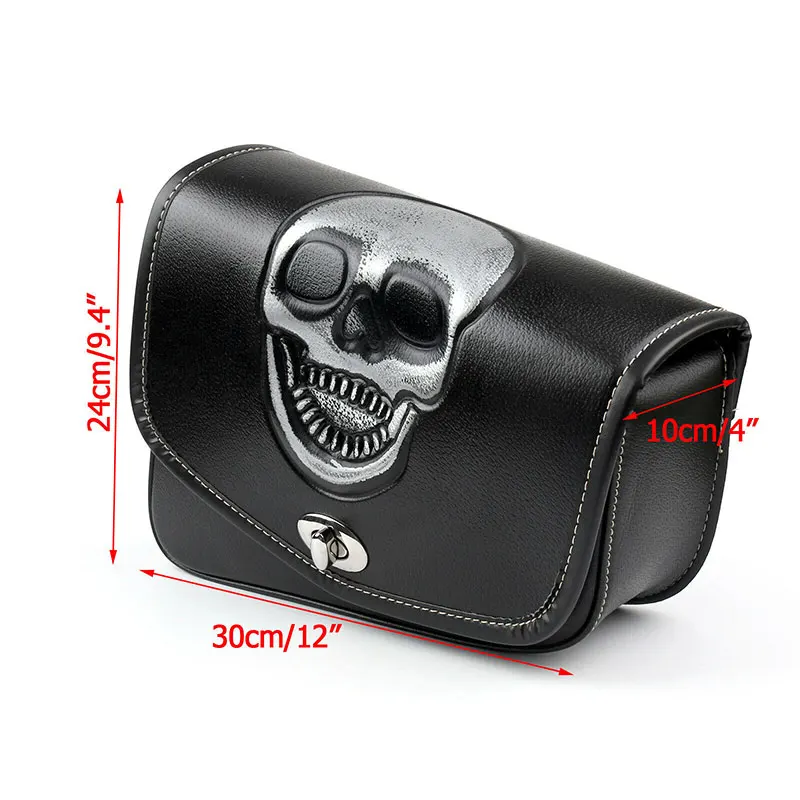 DERI 1 шт. черная сумка седло из искусственной кожи с черепом правой стороны