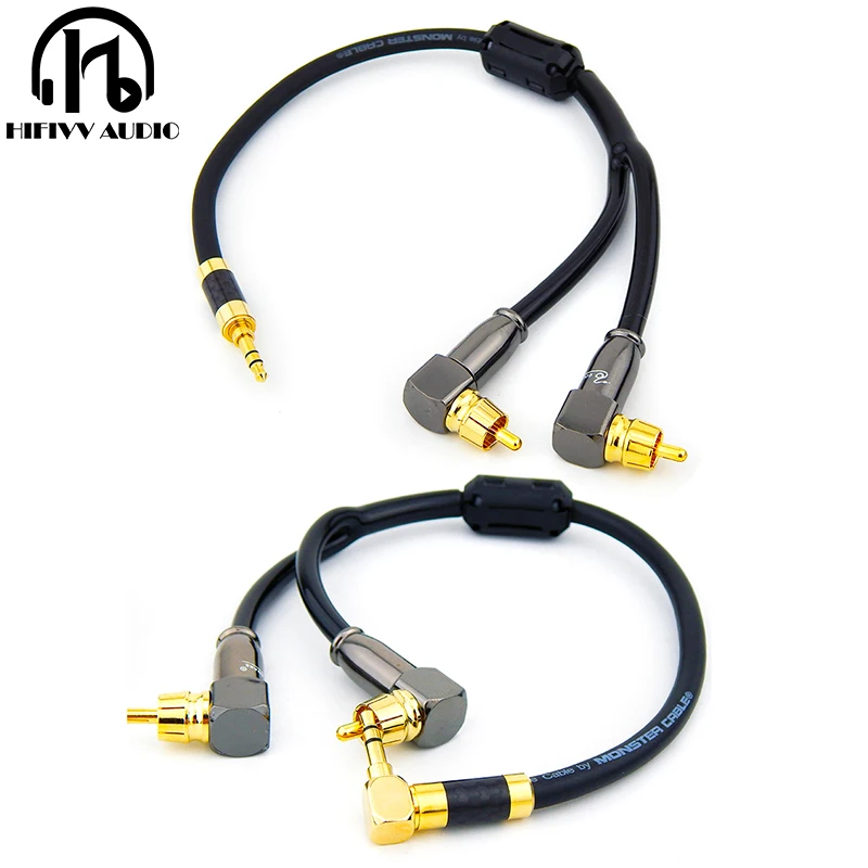 Hi Fi rca кабель аудиосигнал провод штекер 3 5 мм от одного до двух RCA Интерфейс