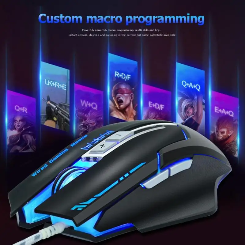 ZUOYA MMR7 светодиодный оптическая USB Проводная мышь 4000 dpi 7 кнопок игровая геймерская
