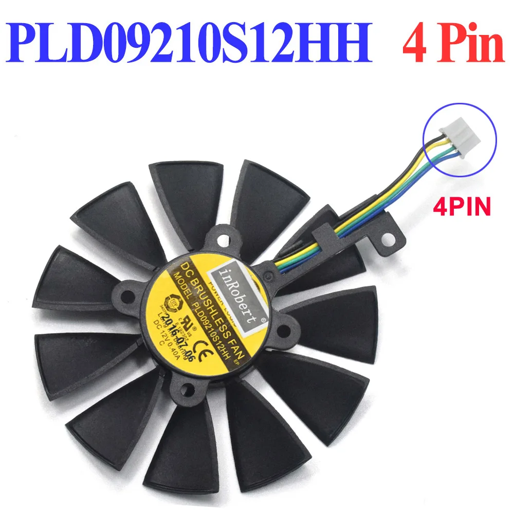 87 мм PLD09210S12HH PLD09210B12HH RX480 O4G кулер вентилятор Замена для ASUS STRIX RX580 GTX1070-O8G DUAL-RX480-O4G EX-RX570-O4G карты - Цвет лезвия: 1pcs- 4Pin
