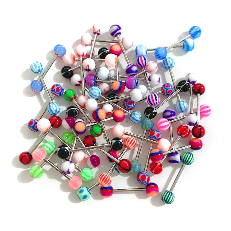 10 шт./лот акриловая штанга для языка из хирургической стали 14 Калибр имитация