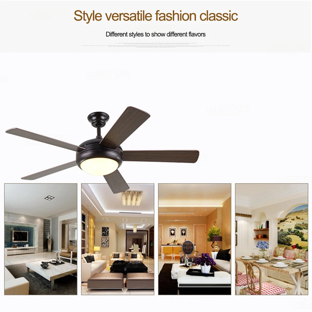 Деревянный светодиодный потолочный вентилятор с дистанционным управлением для
