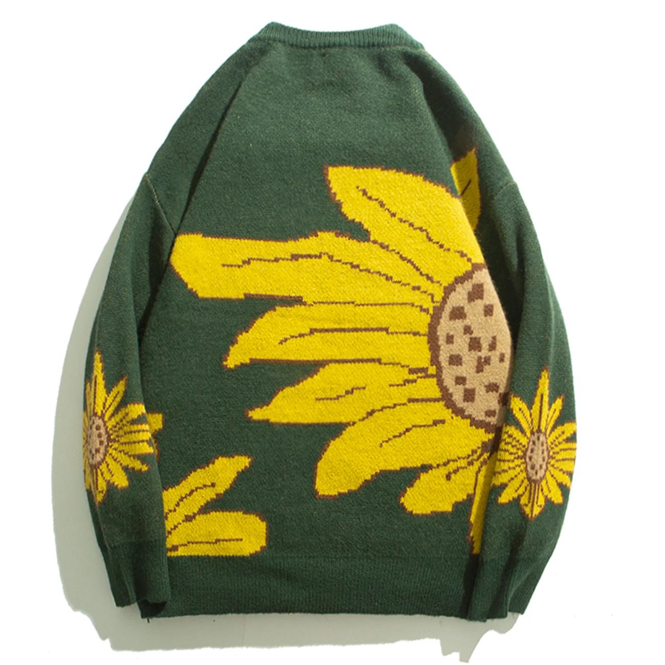 Свитер мужской в стиле хип-хоп пуловер с подсолнухом трикотажный Повседневный