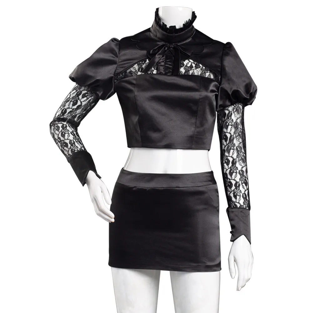 

Game LOL KDA Ahri Cosplay Costumes KDA Baddest Ahri Sexy Top Skirt Socks for Women Cosplay Costumes