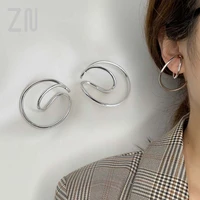 zn trendy geometric irregular twisted curve ear clips cartilage non piercing earrings women fashion jewelry gift ear accessories