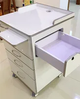 Dental Movable Medical  Rolling Cabinet Trolley Hospital Clinic Nursing Cabinet 5 Drawers Slider Cabinet With Wheel Storage