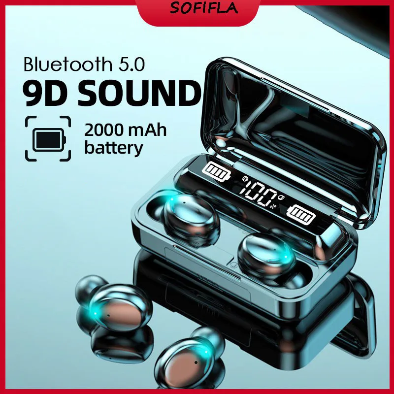 TWS стереонаушники с зарядным футляром и поддержкой Bluetooth 5 0 2200 мА · ч|Наушники гарнитуры| |