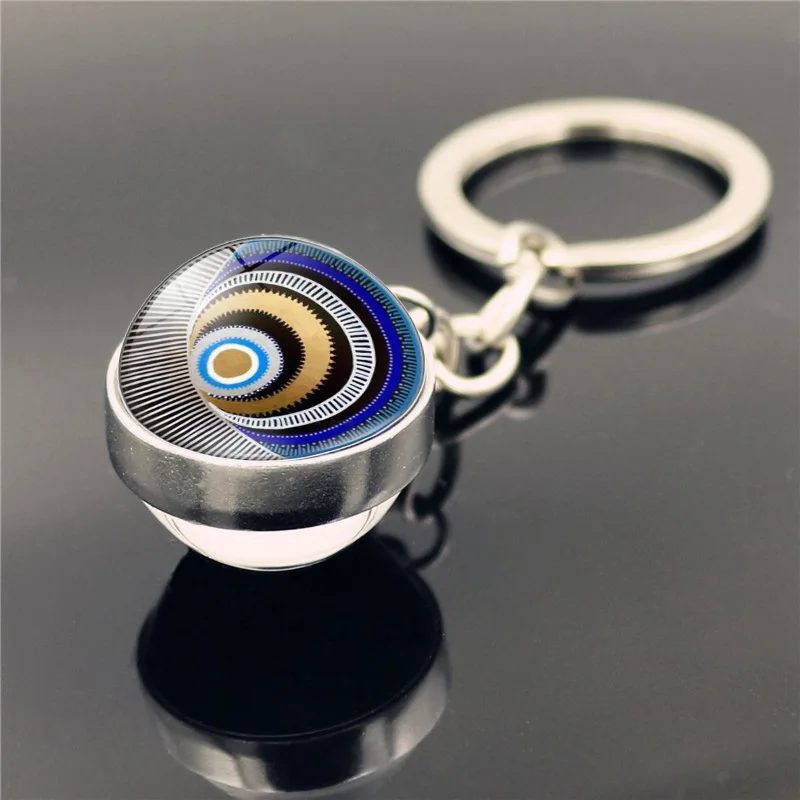 Брелки с изображением сглаза Подвески двухсторонний стеклянный шар брелок для