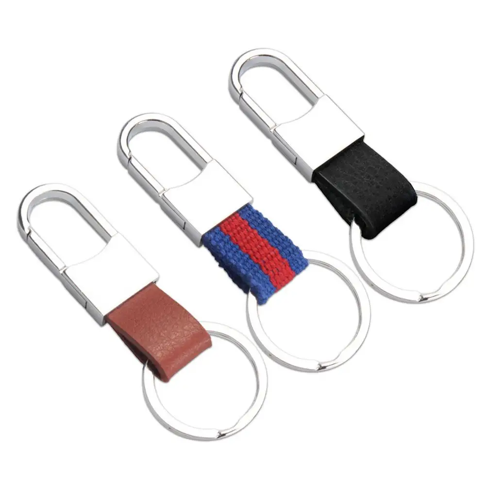

Брелок для автомобиля из натуральной кожи для мужчин и женщин, простой держатель для ключей, металлическое кольцо