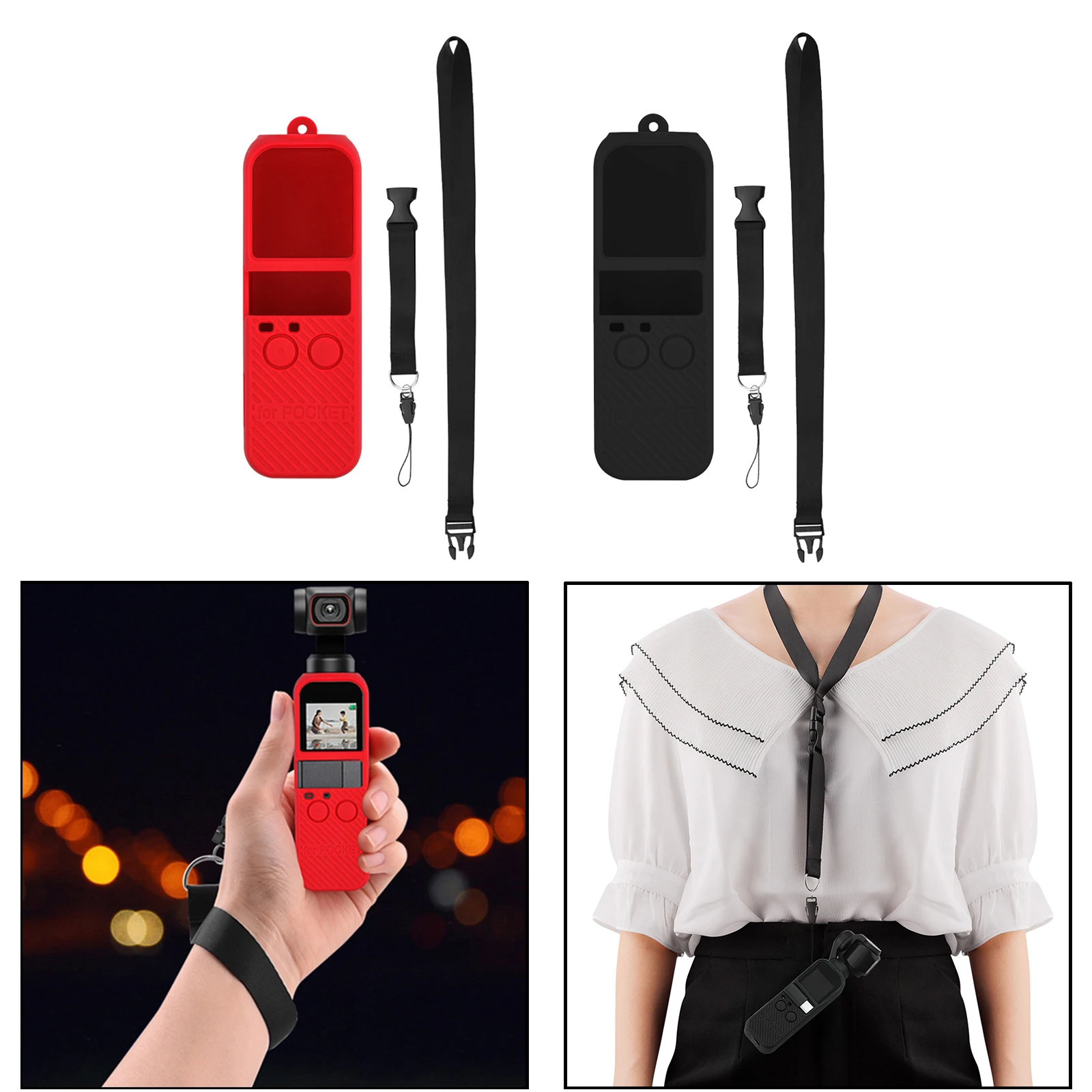 

Waterproof Silicone Cover Case + Lanyard for DJI Pocket 2 w/Hanging Hole