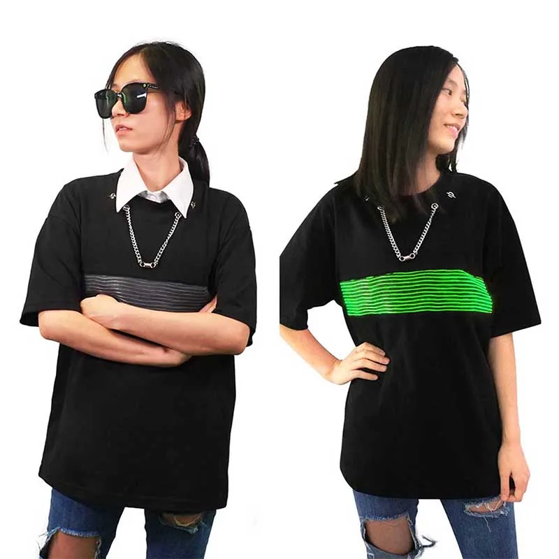 

European And American Street Style Hole Loose Round Neck Couples Short Men's Trendy Hip-hop Personality With Chain T-shirt