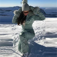 one piece ski suit women snow coveralls mountain ski fleece jumpsuit super warm winter ski jacket pants breathable snow suit