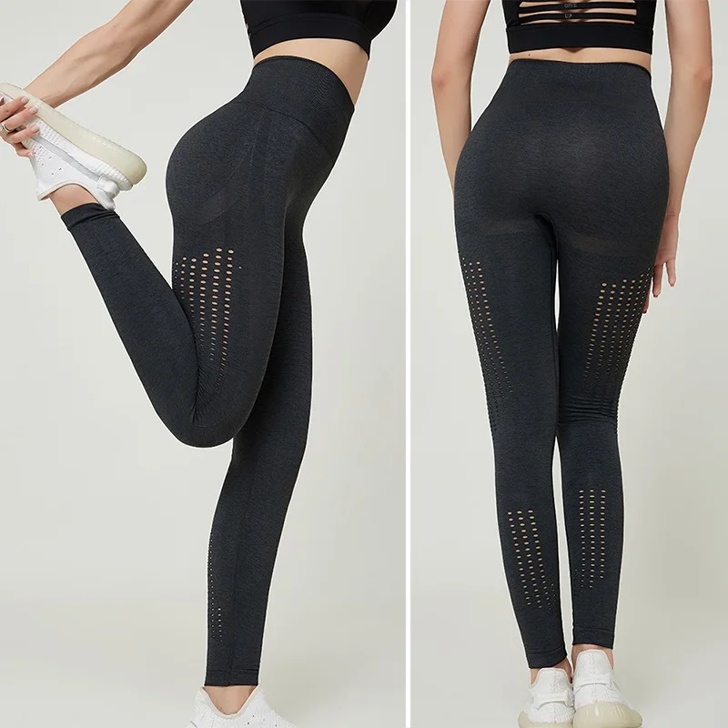 Женские однотонные спортивные Леггинсы с высокой талией Бесшовные штаны для