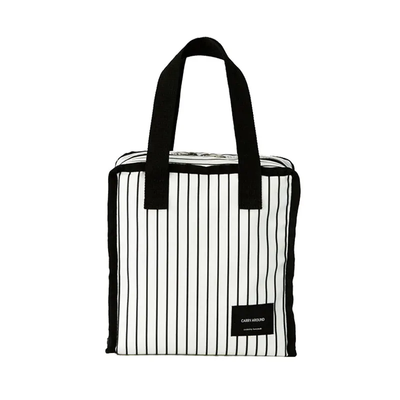 Новое поступление полосатая Полиэстеровая Детская сумка для ланча переносная