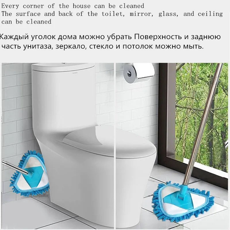 Мини бытовой уборки пола Швабра Треугольники удаления пыли универсальный для