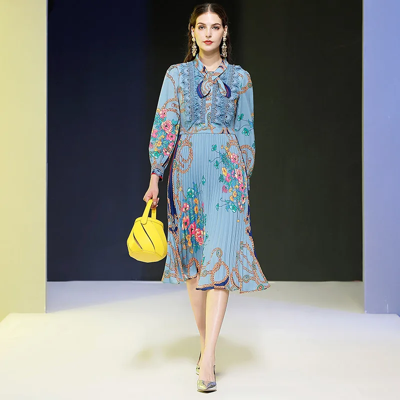 Американское женское платье с длинными и средними рукавами фонариками