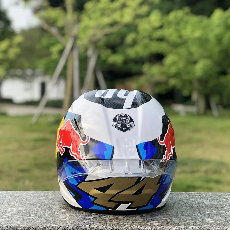 Шлем мотоциклетный на все лицо гоночный шлем из АБС-пластика с золотым козырьком