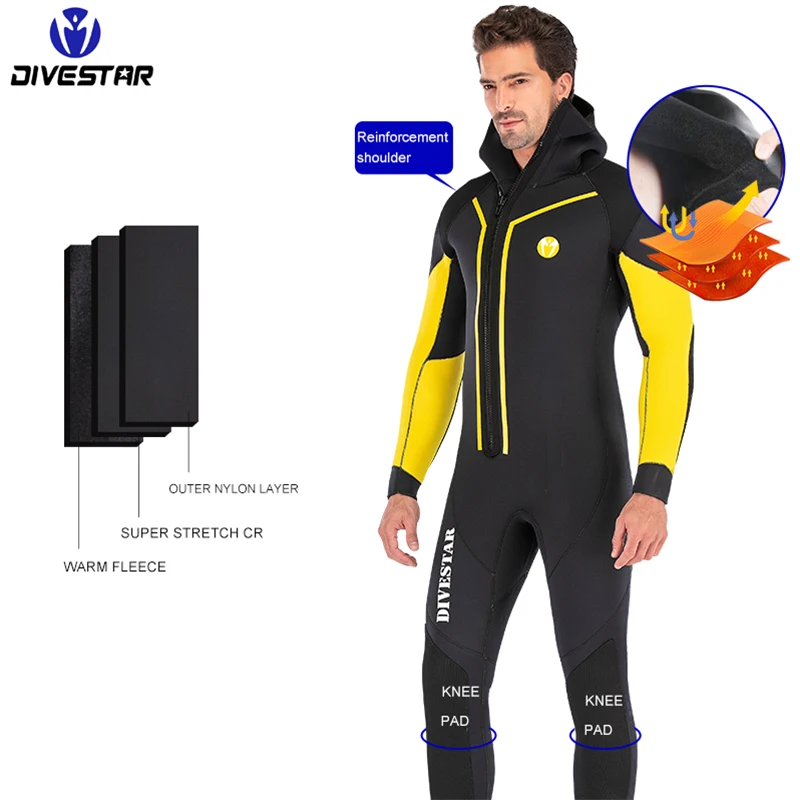 Неопреновый гидрокостюм для подводной охоты 7 мм на молнии спереди теплый костюм