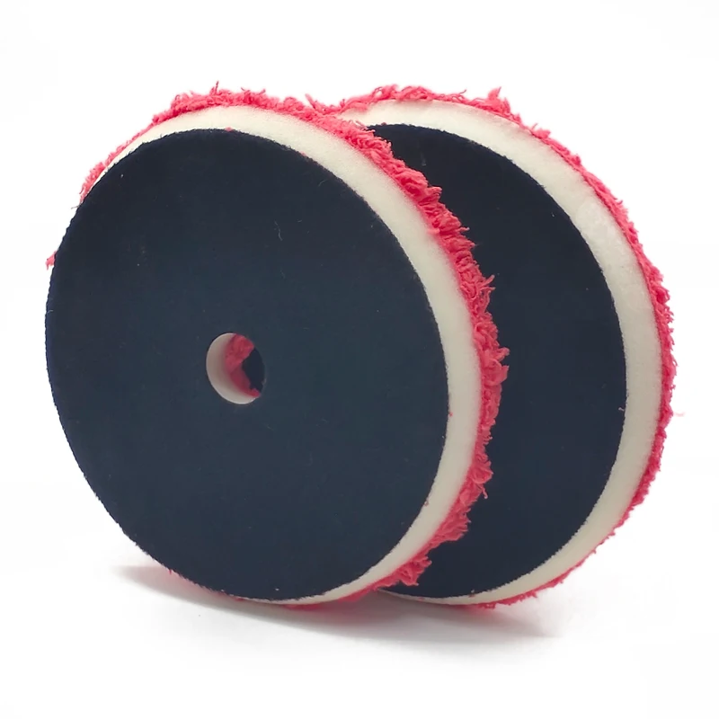 2PCS Car Polishing Pad Microfiber Buffing Removing Wax Buffer Kit Replaceable Disk For Polisher 6 inch Red|Полировальные