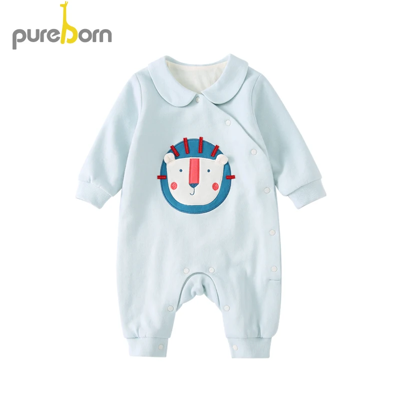Pureborn/комбинезон для новорожденных мальчиков хлопковый комбинезон с рисунком