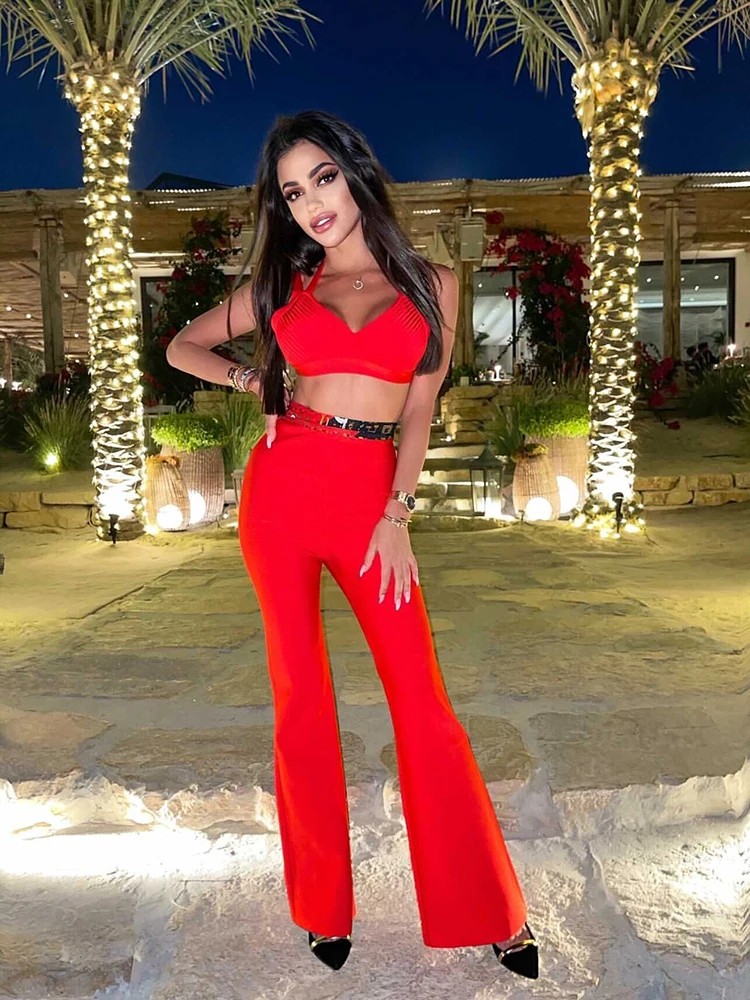 Горячая новинка модные комплекты из двух предметов сексуальные на тонких