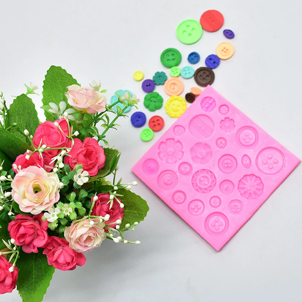 Christmas Silicone Button Shape Cake Mold Candy Cookie Chocolate Sugar Fondant Decoration Baking Molds Kitchen Accessories | Дом и сад