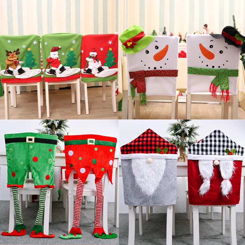 2020 подарок Санта Клаус Лось Снеговик Кепка крышка Рождество обеденный стол