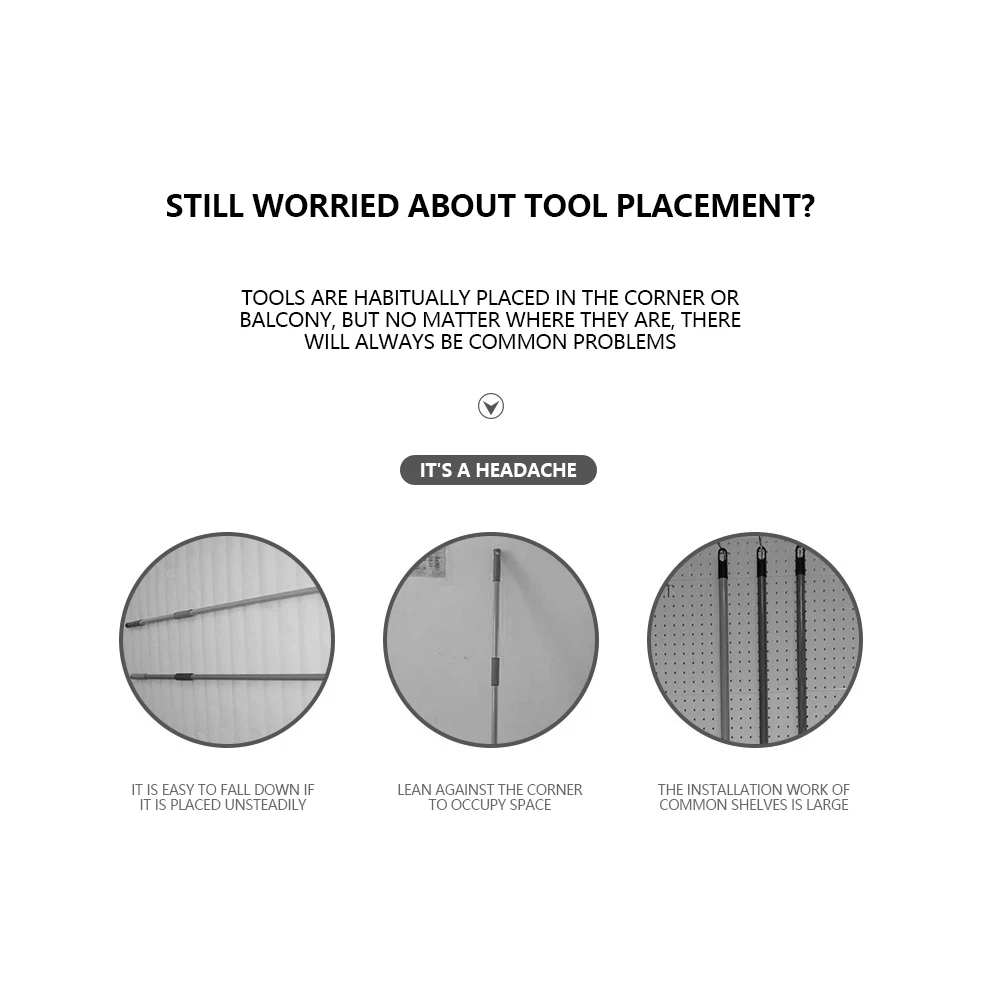 

Wall Mounted Broom Holder Mop Hanger Clip Storage Rack Plastic Organizer for Kitchen Bathroom Tool Supplies