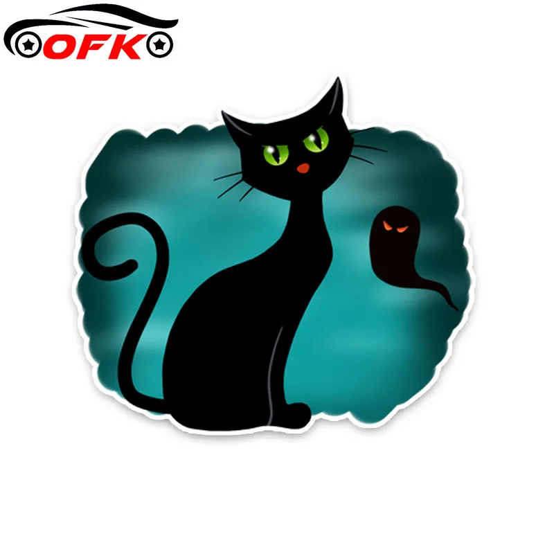 

Halloween Black Cat Cartoon PVC Car Sticker Decal Graphical 14.5CM*13CM