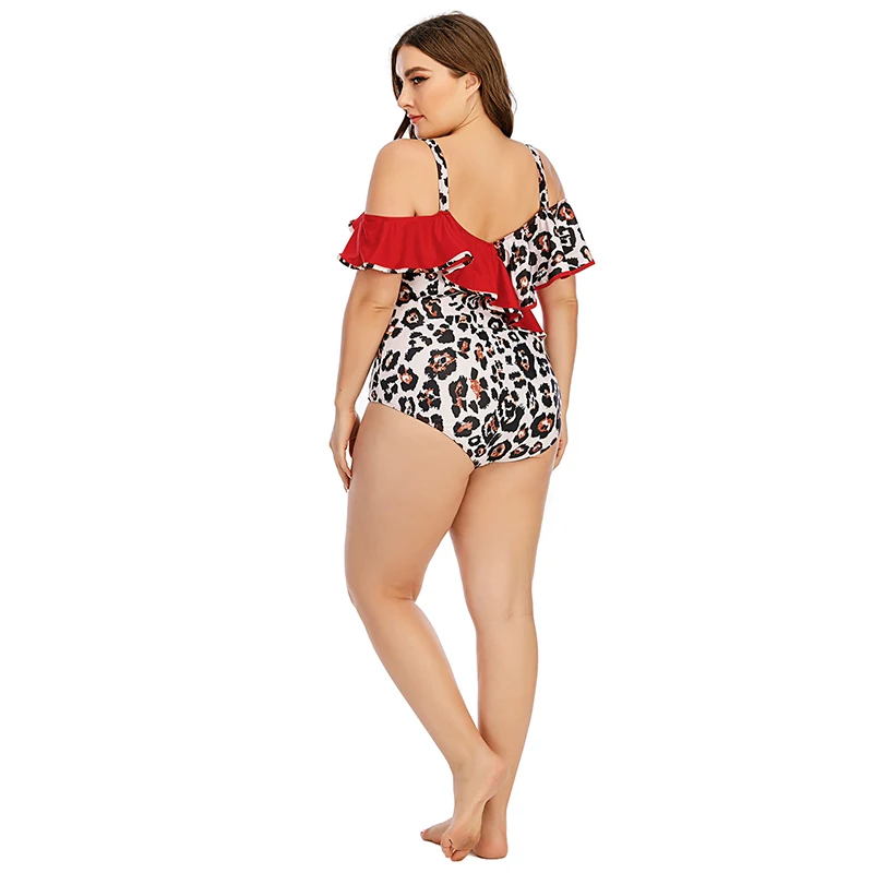 

Luren Plus Size Swimwear Halter Print 2021 Sexy Women One Piece Swimsuit Swimwear Female Bathing Suits Beach Wear Monokini