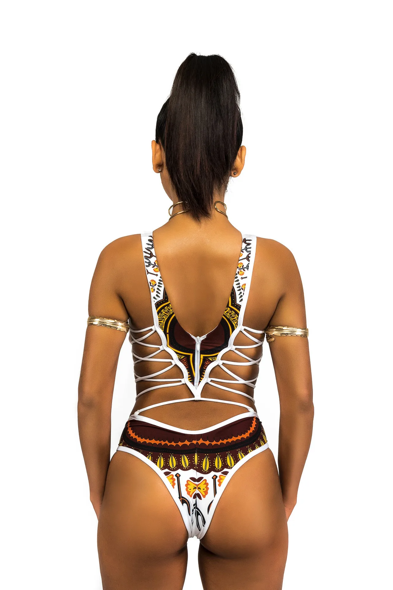 

2021 New African Digital Printing One-Piece Swimsuit Banded Bikini Sexy Swimsuit 8901