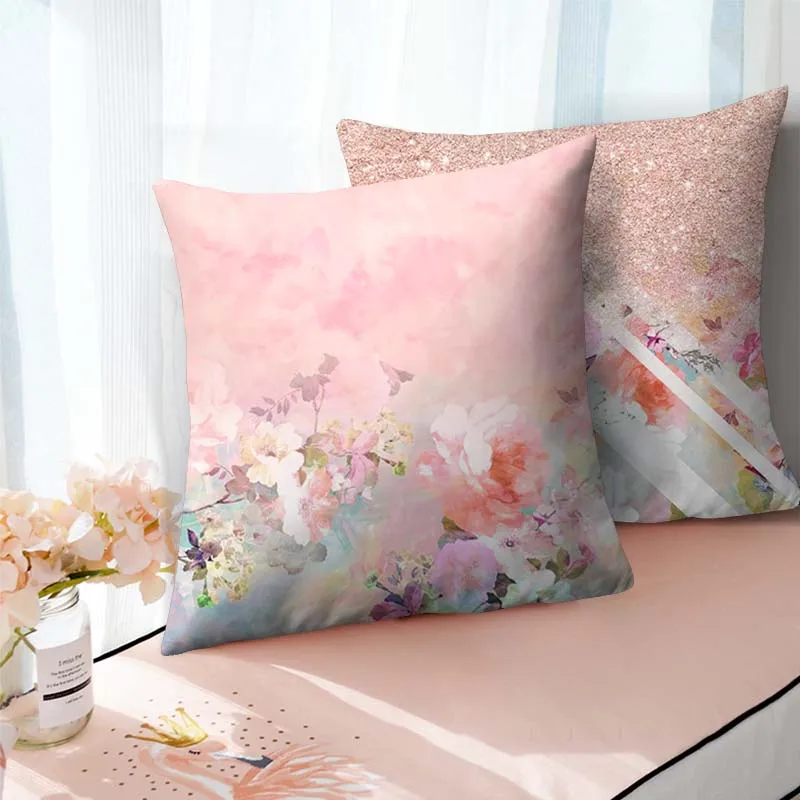 Позолоченная розовая Золотая Геометрическая наволочка Fuwatacchi чехол в виде