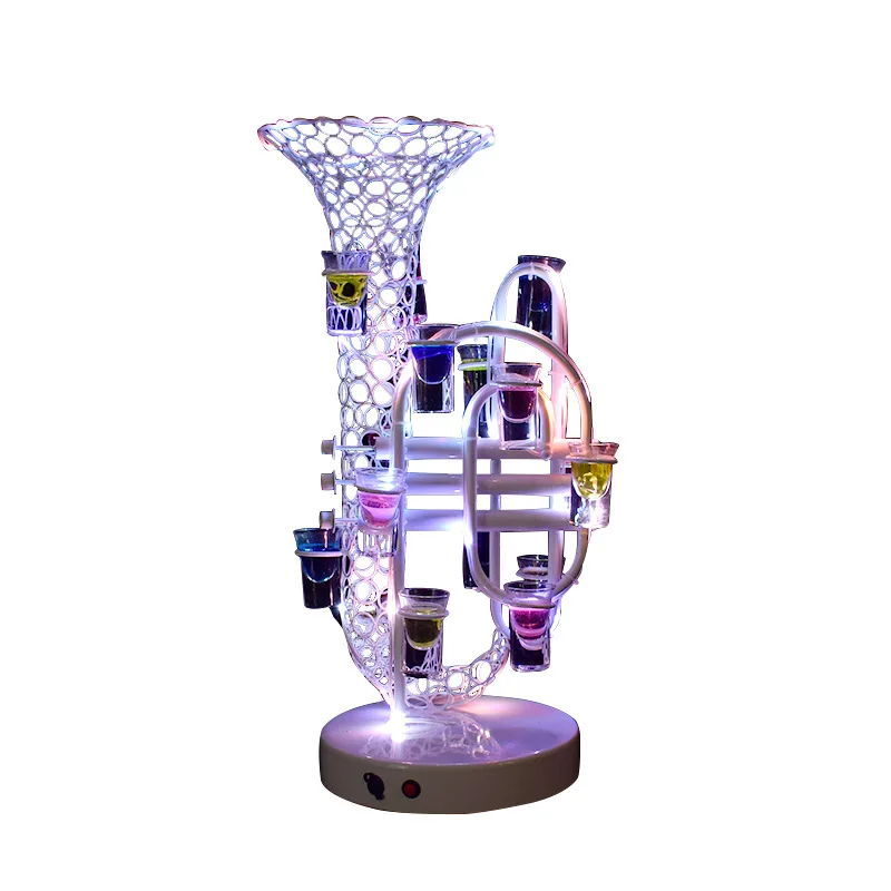 

Bar Light-Emitting Cup Holder Led Rechargeable Colorful Bullet Cup Holder Creative Cocktail Iron Saxophone Beach Cup Holder