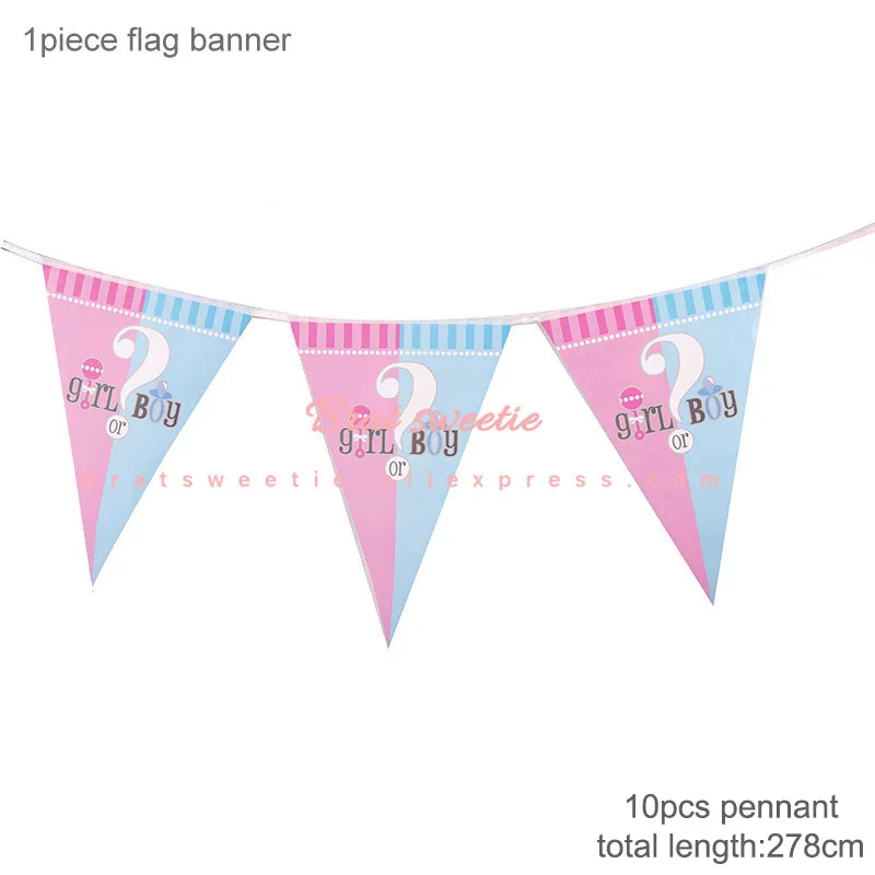 B GOB flag banner Пол раскрывает воздушный шар девочка или Мальчик Письмо фольгированные шары ребенок душ 1 первый день рождения украшения Детские принадлежности - Цвет: B GOB flag banner
