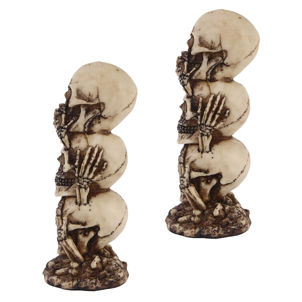 

2pcs Adornment Prop Horrible Simulation Skeleton Head Decor