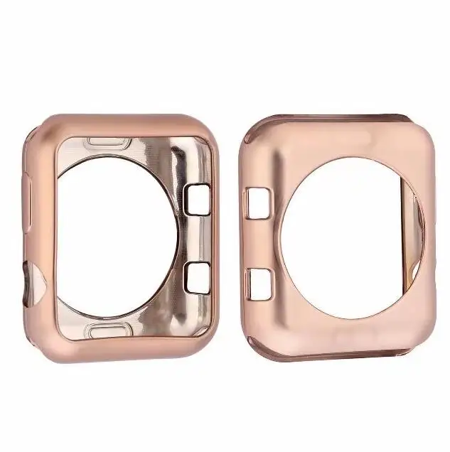 pink sand 38 мм 42 мм резиновый для Apple Watch Series 1 2 3 ТПУ устойчивый к царапинам гибкий мягкий чехол тонкий защитный бампер чехол iWatch - Цвет ремешка: pink sand