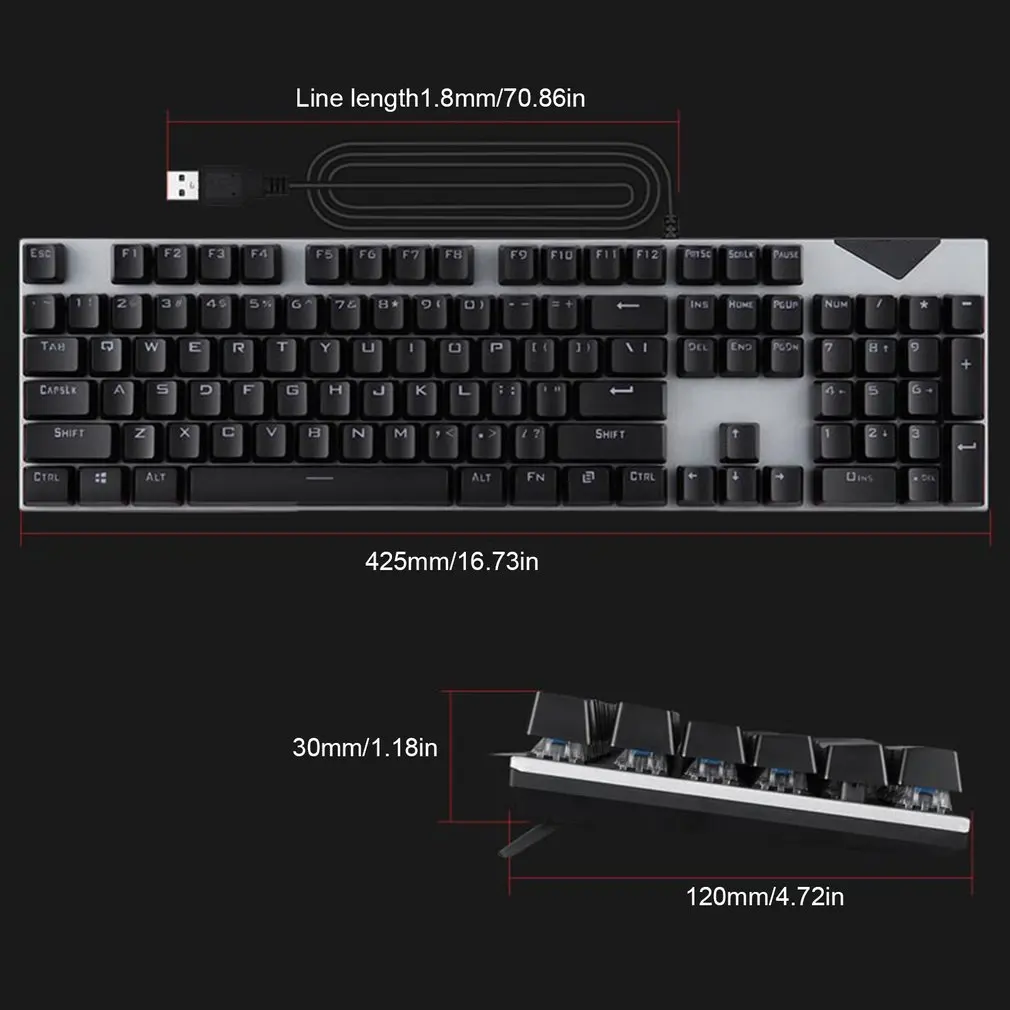 

Q302 Gaming Mechanical Keyboard USB Wired 104 Keys Anti-Ghosting LED Backlit RGB For Tablet Desktop
