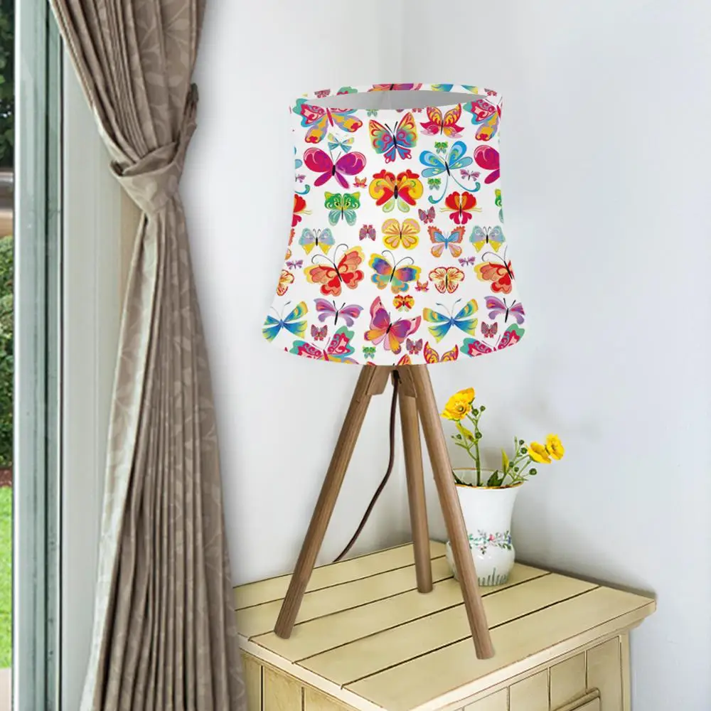 

Print Butterfly Design Lampshade for Table Lamp Textile Fabrics Modern Wall Lamp Shade Pendant Customize Lamp Cover Home Bedroom