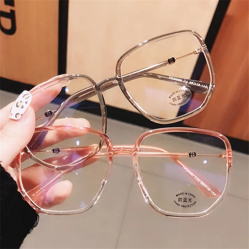 

MAYTEN Vintage Square Anti-blue Light Eyeglasses For Women 2021 New Fashion Oversized Gold Black Computer Clear Glasses Frame