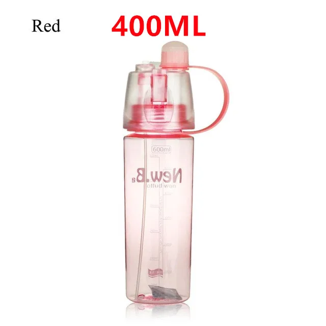 Pink 400ml 400/600 мл спрей Спортивная бутылка для воды портативная велосипедная Беговая бутылка для питьевой воды бутылка с распылителем герметичные бутылки для пеших прогулок - Цвет: Pink 400ml