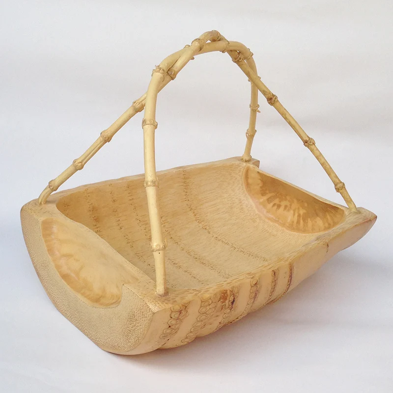 

bamboo root fruit basket