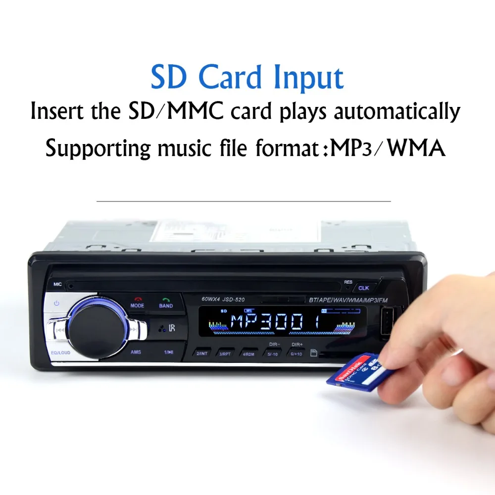 Авторадио 12 В Автомагнитола Bluetooth 1 din автомобильный стерео плеер телефон AUX-IN MP3 FM/USB/Радио пульт дистанционного управления для телефона автомобильный аудио