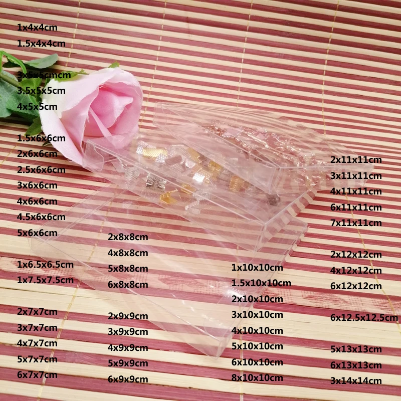 Прозрачная Большая пластиковая коробка ABB, 50 шт., для хранения ювелирных изделий, коробка для обручального кольца, прозрачная коробочка из пластика ПВХ дисплей Прозрачная Большая пластиковая коробка ABB, 50 шт., для хранения ювелирных изделий, коробка для обручального кольца, прозрачная коробочка из пластика ПВХ дисплей