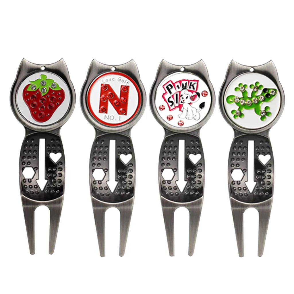 

3 in1 Golf Divot Repair Prong Golf Patriotic Flag Marker Gift Set With Divot
