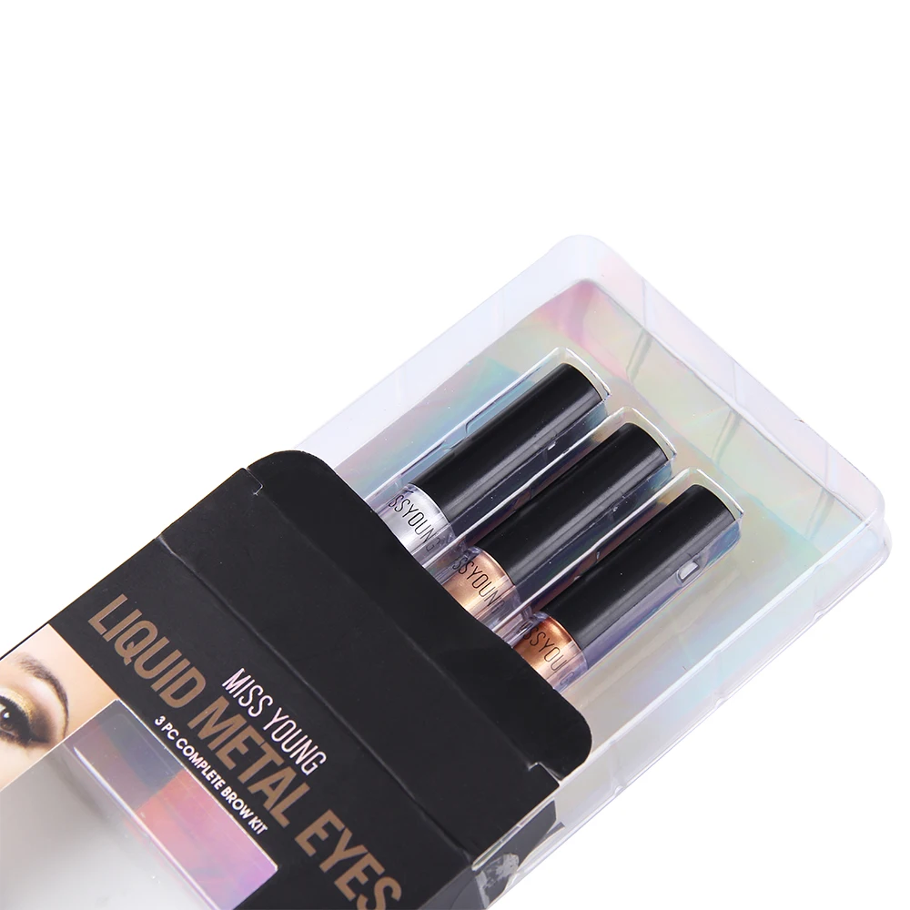 

3 Colors Liquid Glitter Eyeshadow Set Metallic Glitter Shimmer Smokey Eye Looks Long Lasting Eye Shadow Set