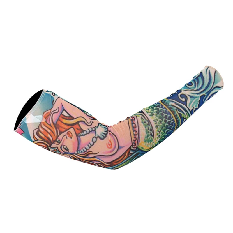 

Outdoor Sports Tattoo Sleeve Flower Arm Tattoo Polyester Sunscreen Sleeve Arm Guard-TS39 (Single Pack)/One Size 12 Styles