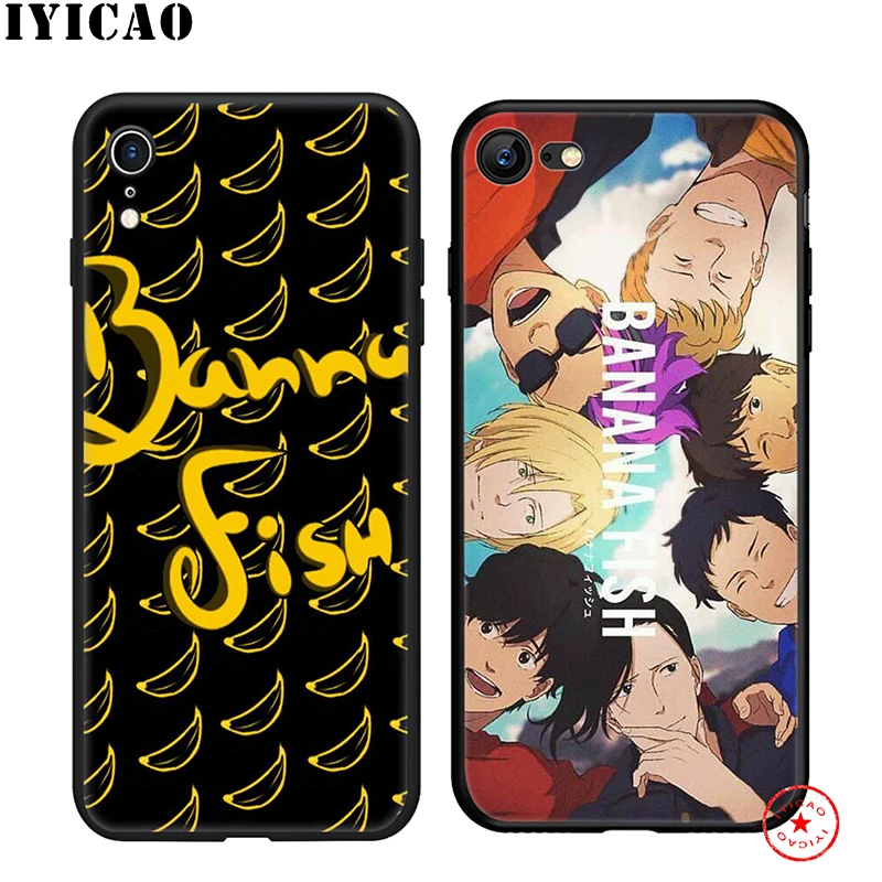 IYICAO Banana Fish Soft Phone Case for iPhone 11 Pro XR X XS Max 6 6S 7 8 Plus 5 5S SE Silicone TPU |